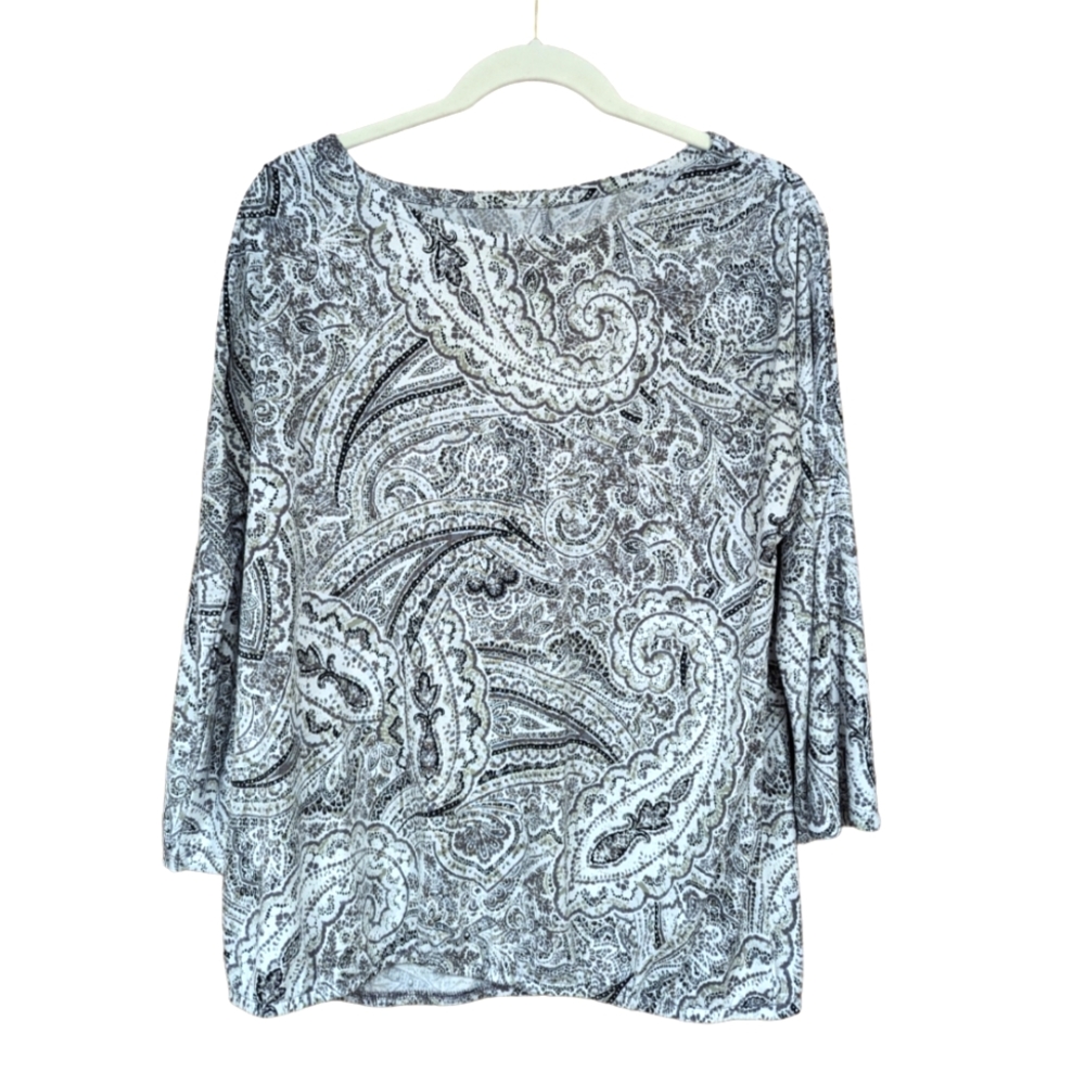 Top. Ladies. Croft and Barrow. Abstract paisley print.